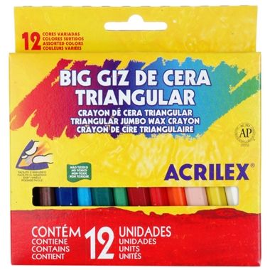 GIZ DE CERA ACRILEX TRIANGULAR 12 CORES