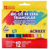 GIZ DE CERA ACRILEX TRIANGULAR 12 CORES